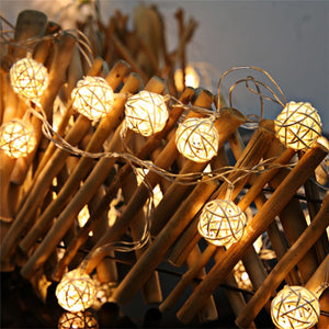 Rattan Ball String Light