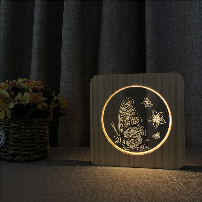 Butterfly and Flowers Lamp Allumery