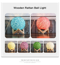 Load image into Gallery viewer, Wooden Twine Rattan Lamp