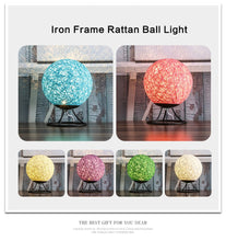 Load image into Gallery viewer, Twine Rattan Lamp - Rounded