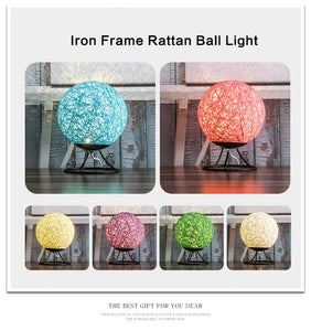 Twine Rattan Lamp - Rounded