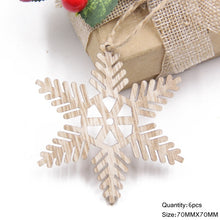 Load image into Gallery viewer, Christmas Hanging Wooden Snowflakes