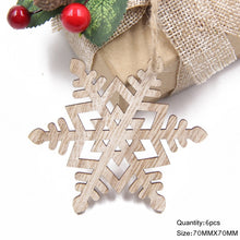 Load image into Gallery viewer, Christmas Hanging Wooden Snowflakes