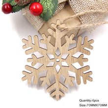 Load image into Gallery viewer, Christmas Hanging Wooden Snowflakes