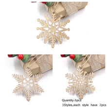 Load image into Gallery viewer, Christmas Hanging Wooden Snowflakes