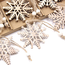 Load image into Gallery viewer, Christmas Hanging Wooden Snowflakes