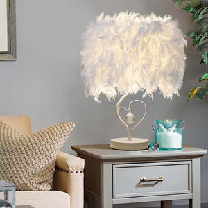 Feather and Crystal Table Lamp