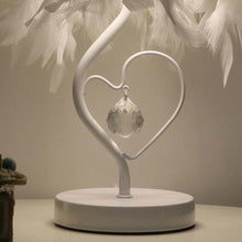 Load image into Gallery viewer, Feather and Crystal Table Lamp