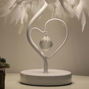 Feather and Crystal Table Lamp