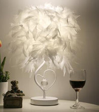 Load image into Gallery viewer, Feather and Crystal Table Lamp