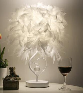 Feather and Crystal Table Lamp