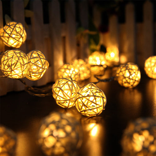 Rattan Ball String Light Allumery