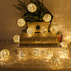 Rattan Ball String Light