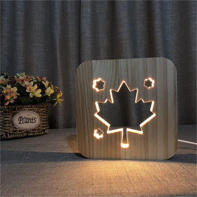 Maple Leaf Wooden Lamp Allumery