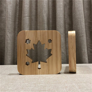 Maple Leaf Wooden Lamp