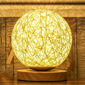 Twine Rattan Lamp - Rounded