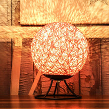 Load image into Gallery viewer, Pink Twine Rattan Lamp