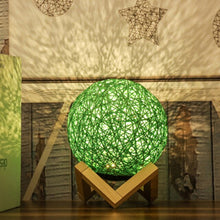 Load image into Gallery viewer, Green Twine Rattan Lamp