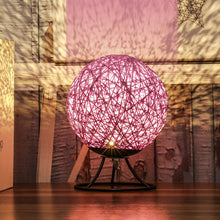 Load image into Gallery viewer, Purple Twine Rattan Lamp